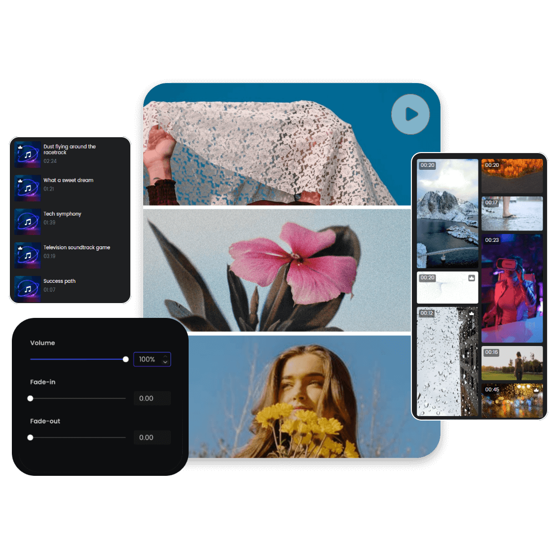 Make video collage with music using Clipfly free onine video collage maker