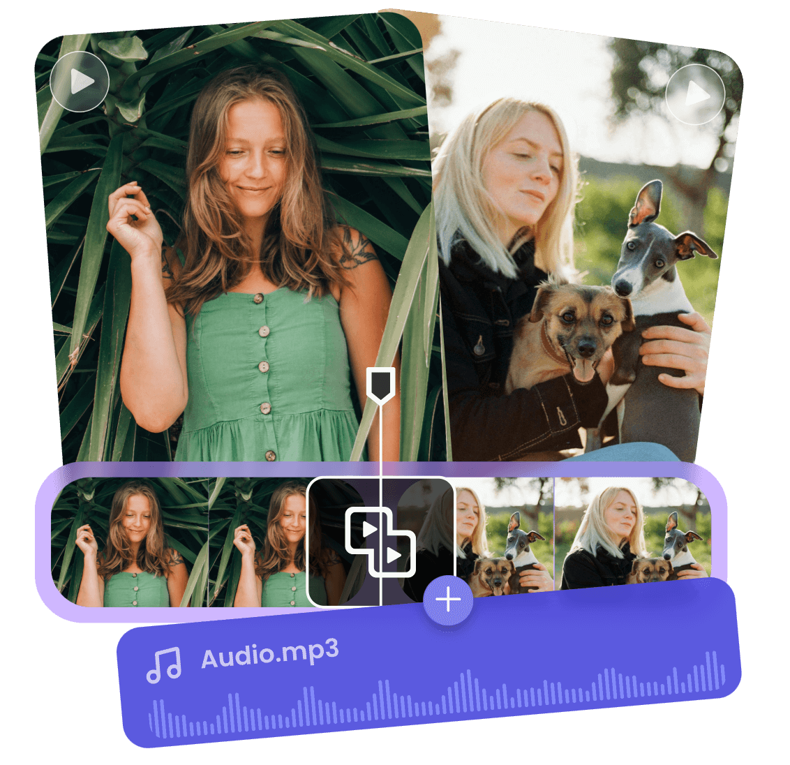 Merge video clips and add background music to AI generated video with Clipfly online video editor