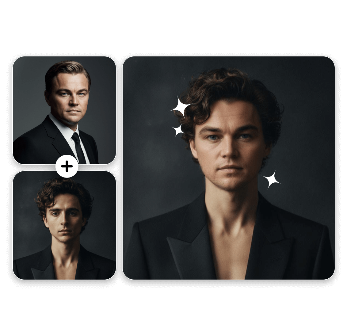 Mix the faces of two celebrities into one new portrait