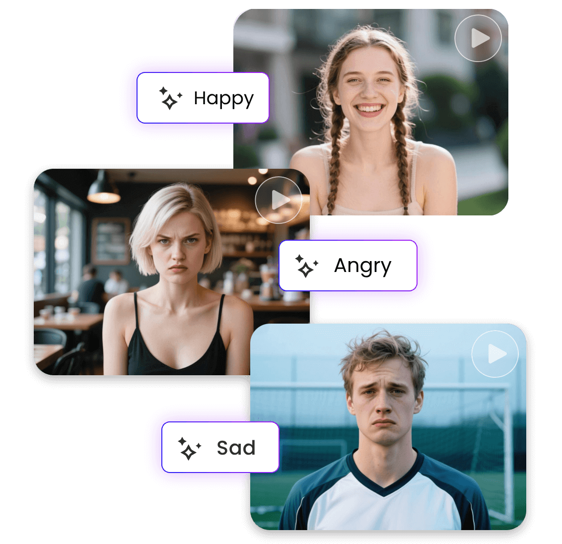 Multiple video expression templates available in clipfly ai expression changer