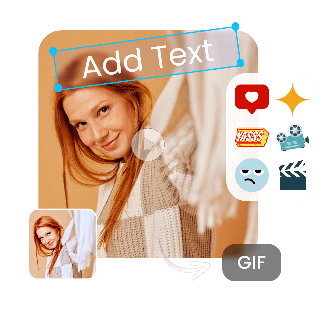 Overlay various elements on mp4 video and convert mp4 to gif