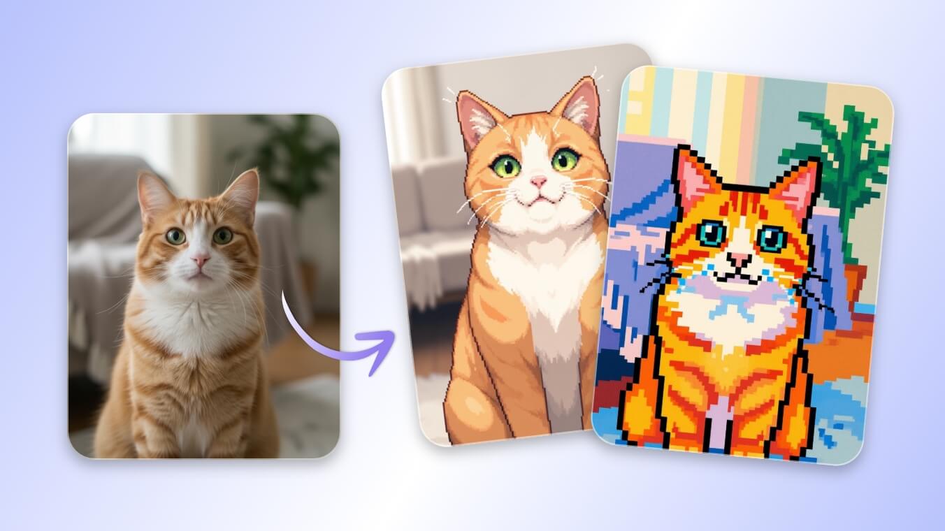 写真アップロードでピクセルアート作り方画面