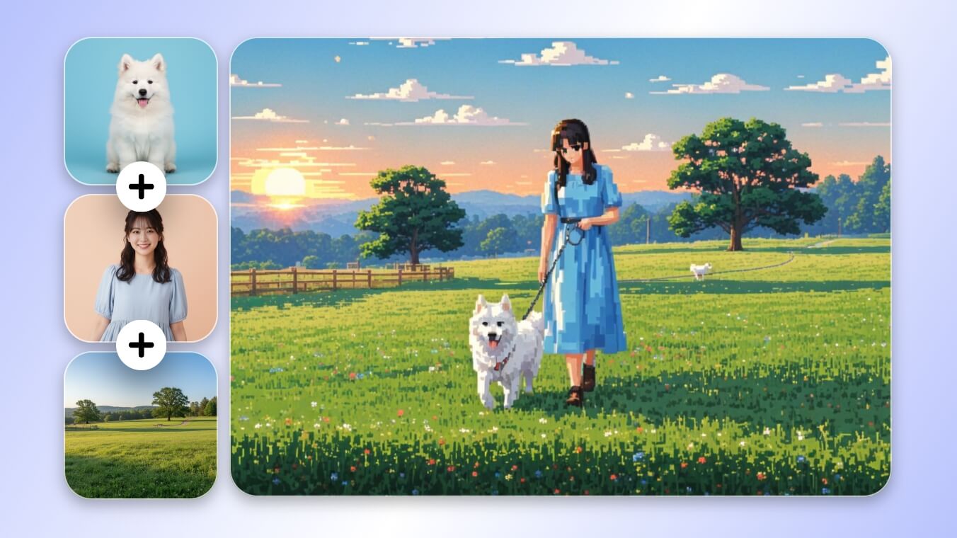 ピクセルアート素材合成組み合わせ機能