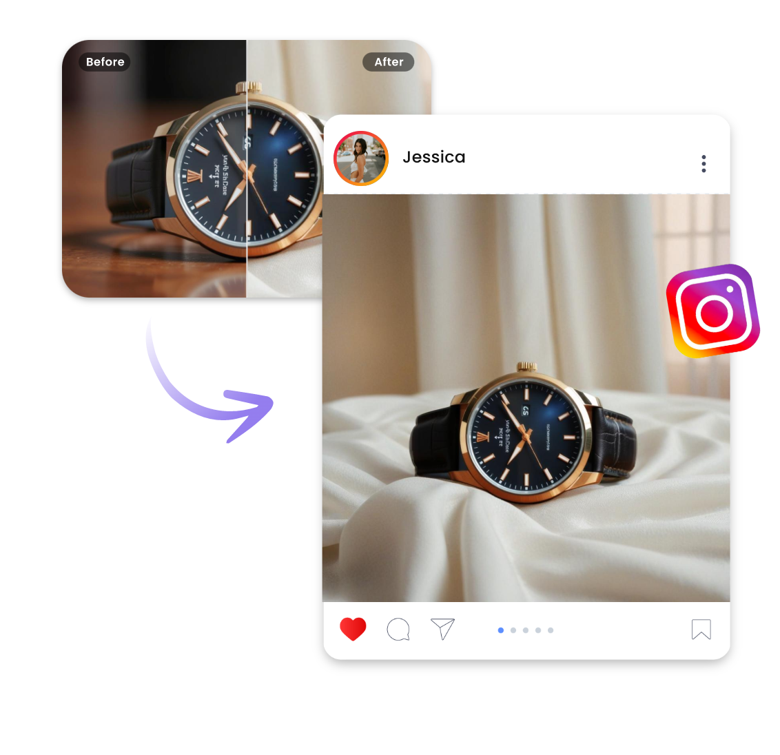 Post your product image to social media with a suitable background