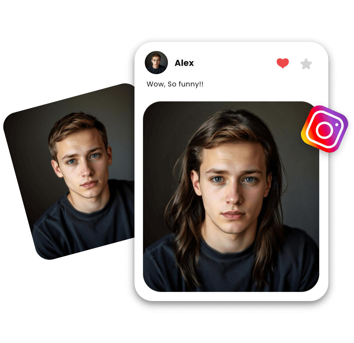 Post your video to social media with ai long hair effect in clipfly