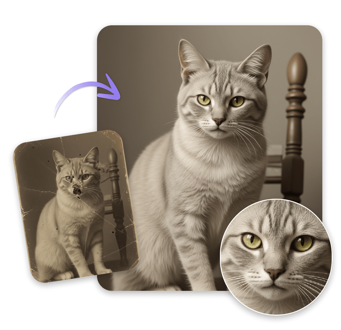 Precise restoration without altering the original photo