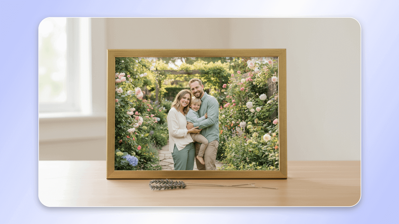 Print an ai family portrait in a frame