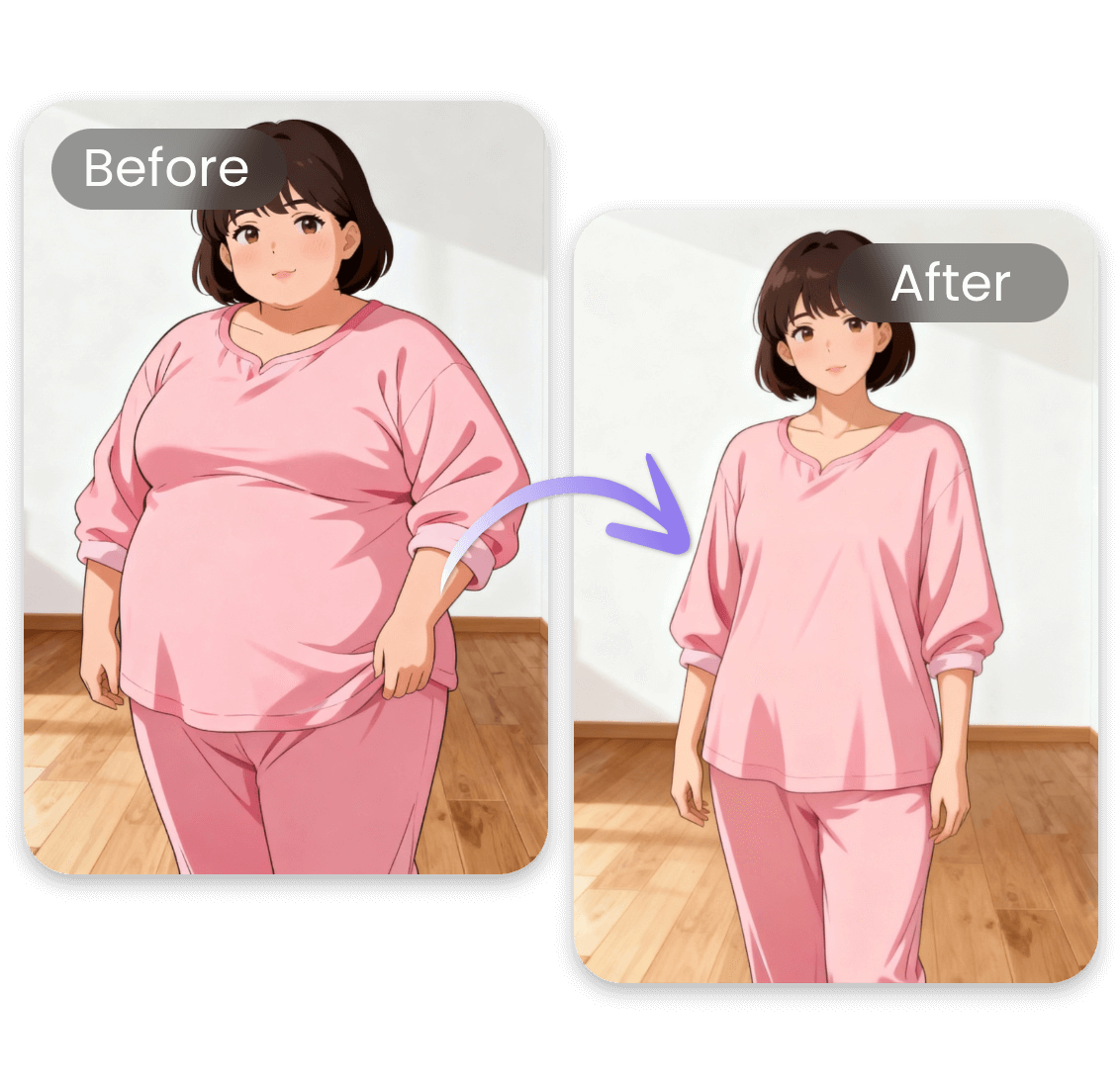 Reduce some weight from anime characters