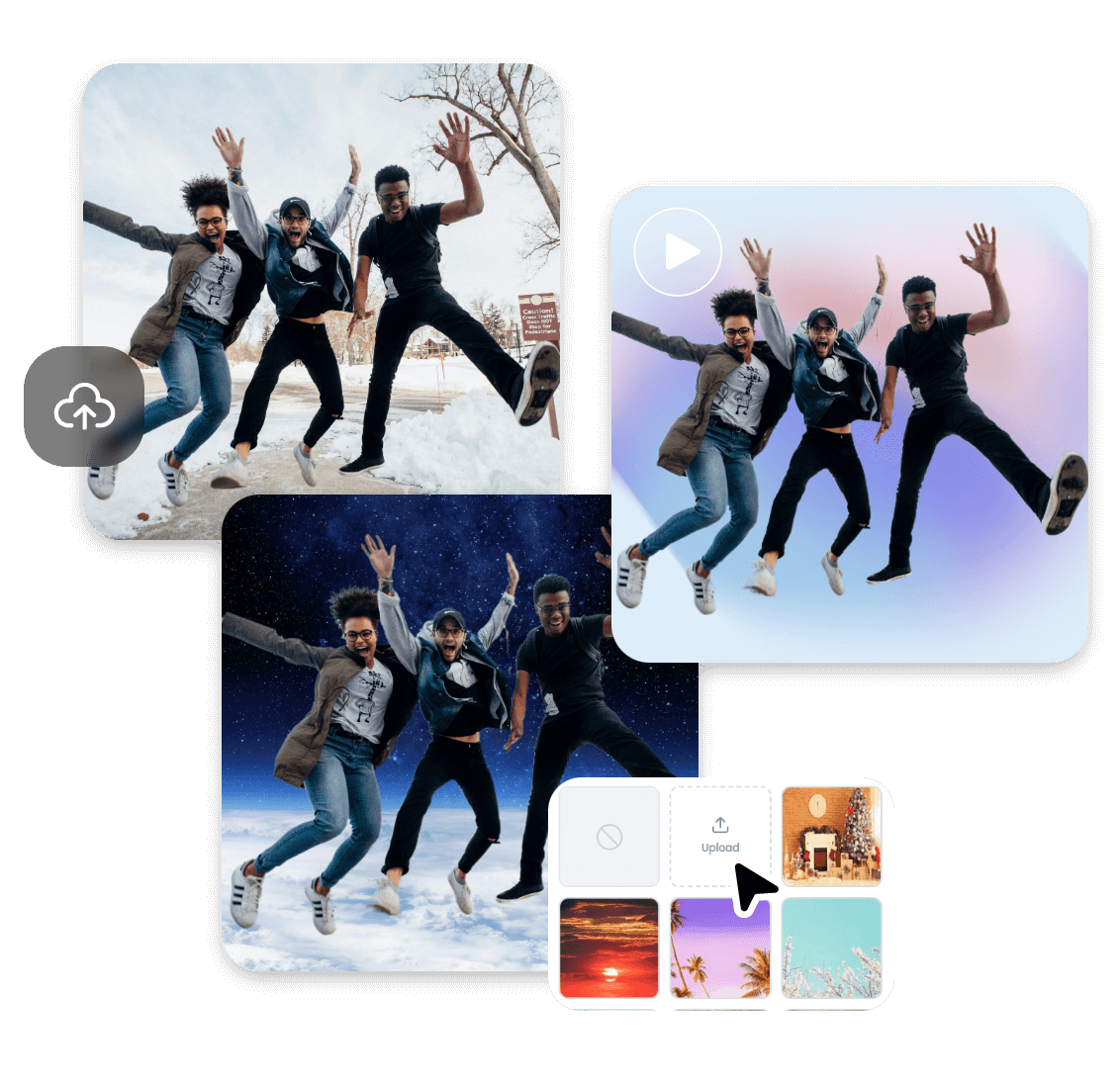 Remove and change multiple people dancing video backgrounds in one click