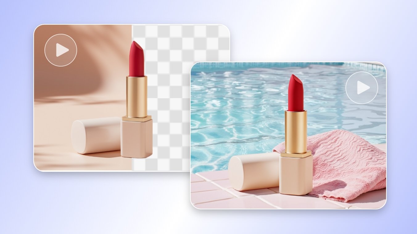 Remove and change the background of a lipstick promo video