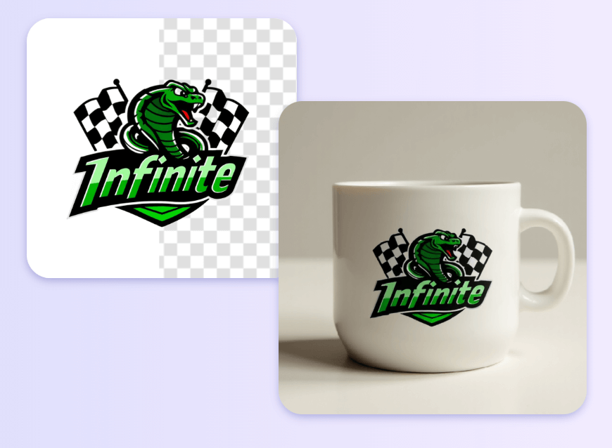 Remova o fundo de um logotipo verde e adicione-o a uma caneca