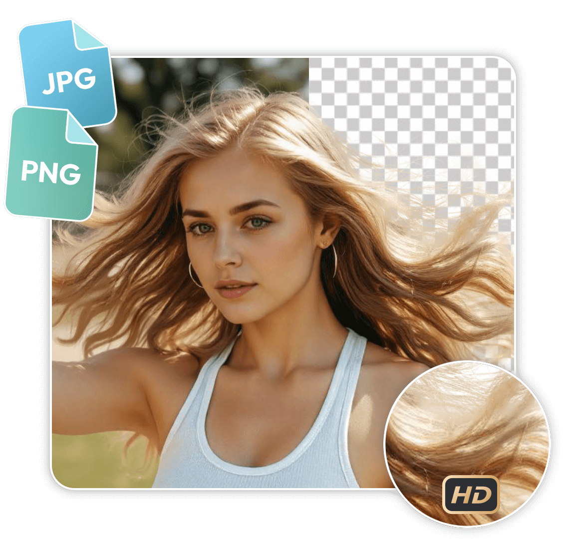 Remover fundo de uma foto de mulher em jpg e png