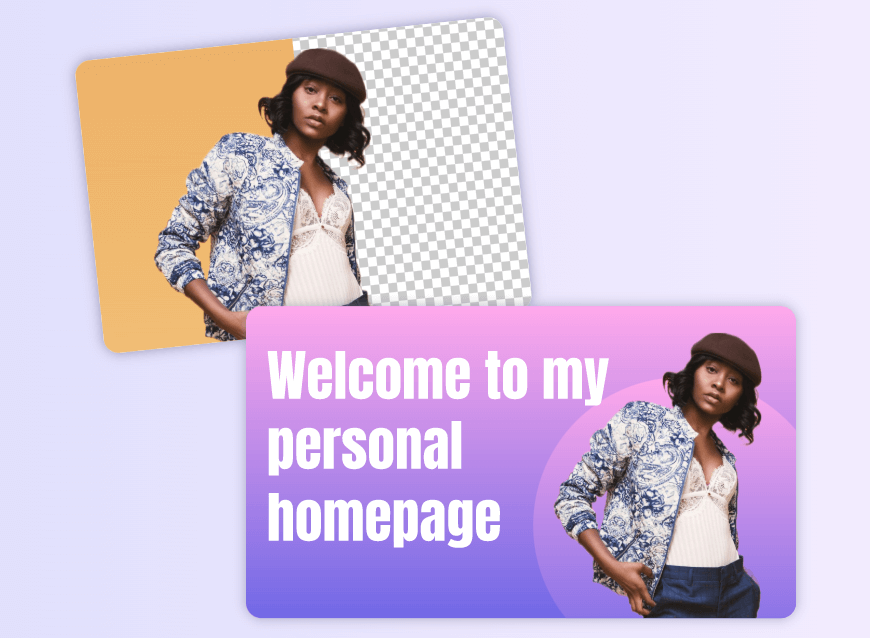 Remove background from a screent of a lady and add it to poster design