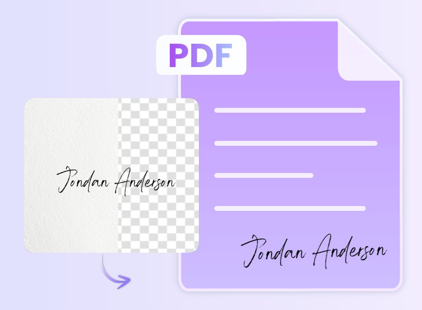 Remova o fundo da assinatura e adicione-o a um arquivo