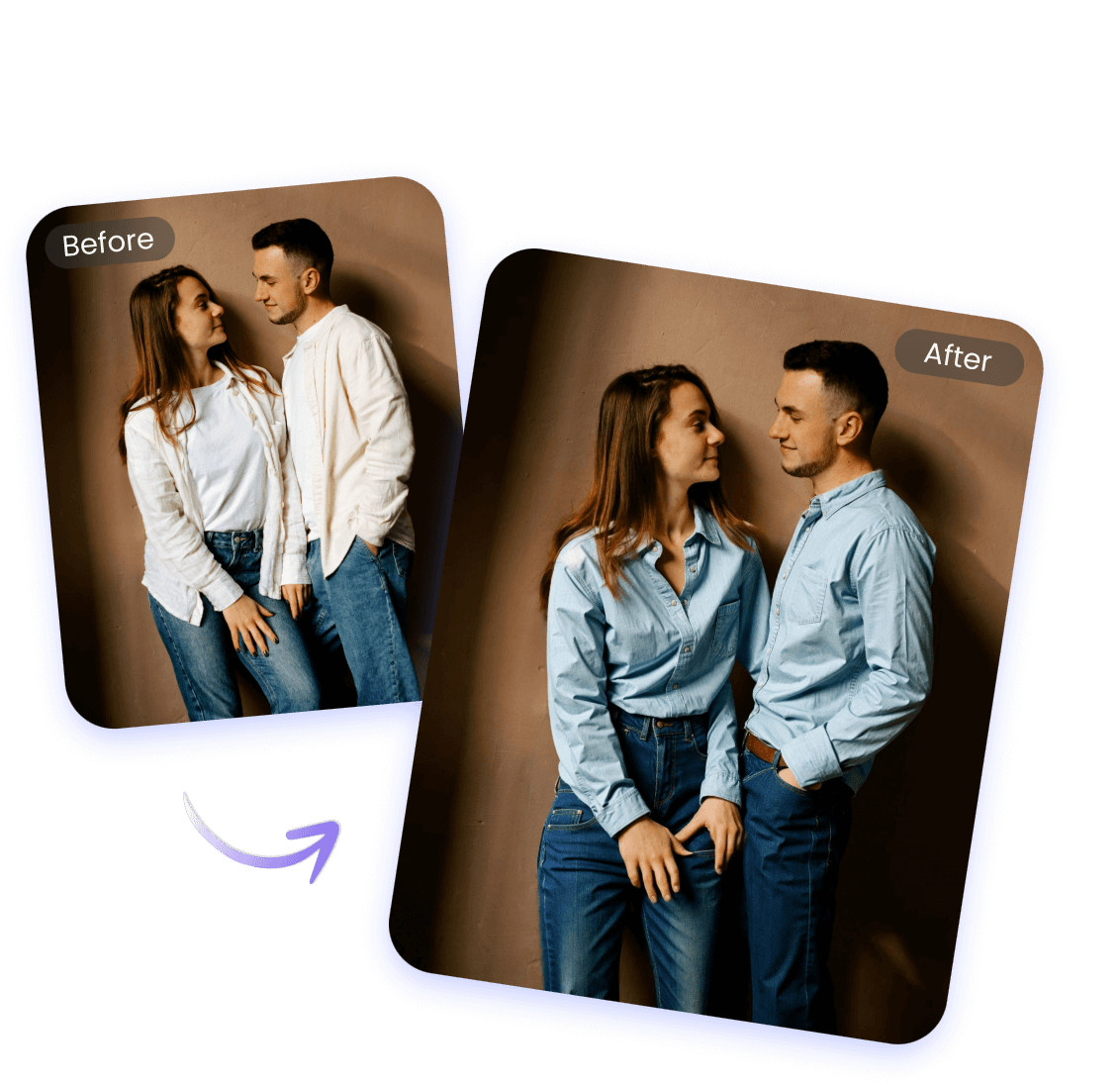 changer les tenues et enlever les vêtements sur une photo de groupe