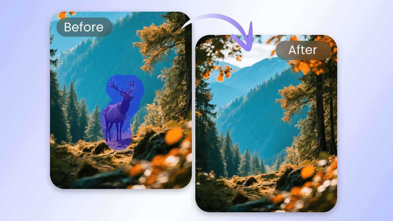Remove landscape object from photo