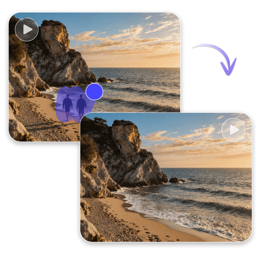 Remove people from a video