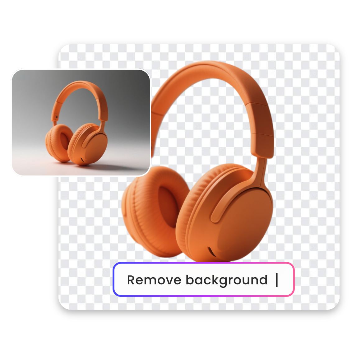 Remove the background of an orange headset earphone