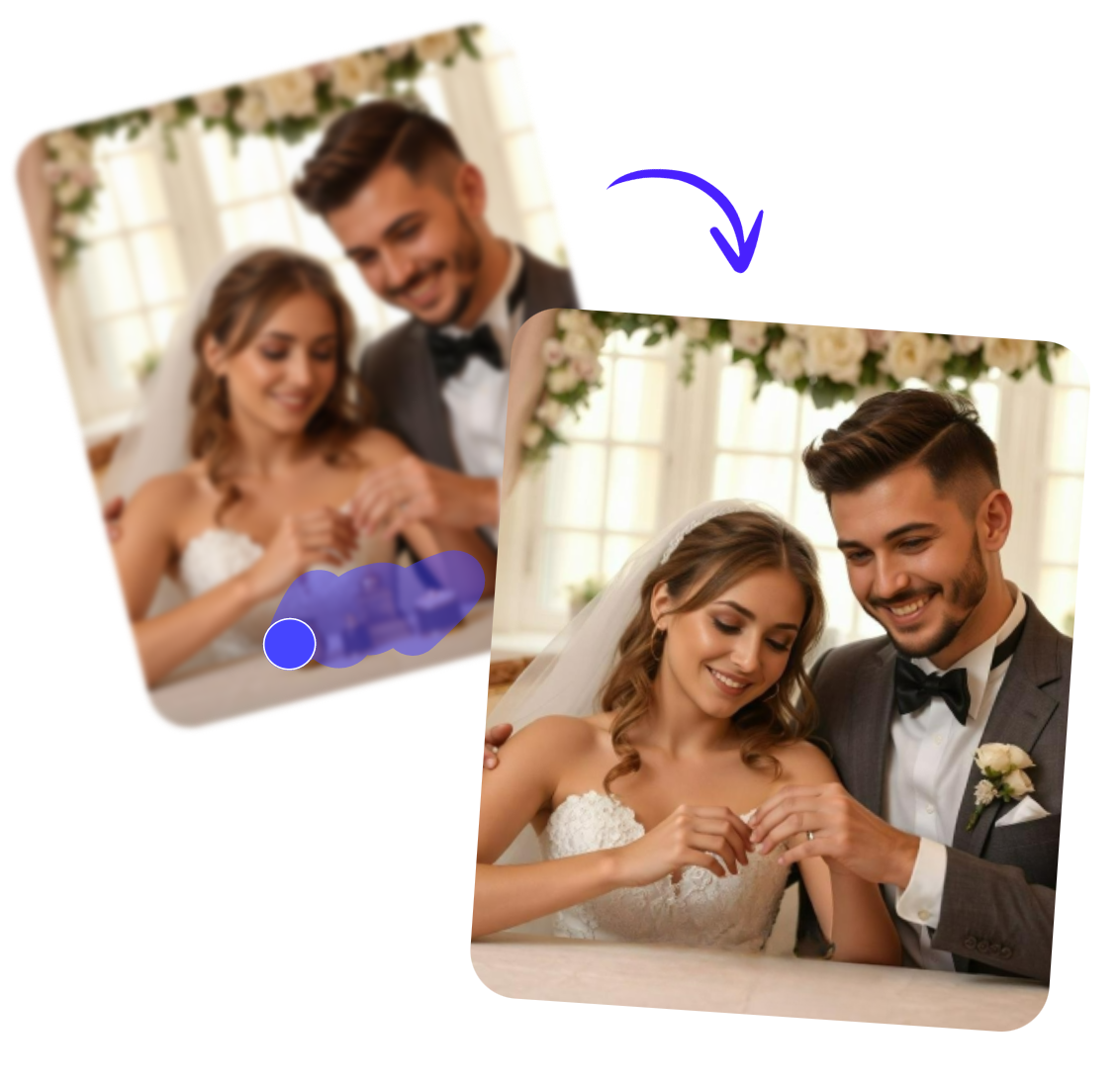 Remover os frascos de fragrância de um vídeo de casamento e desfocá-lo