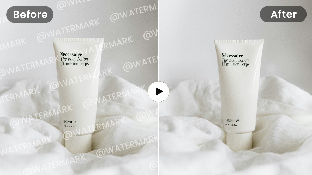 Remover marcas de água numa imagem de produto com o removedor de objetos de vídeo Clipfly
