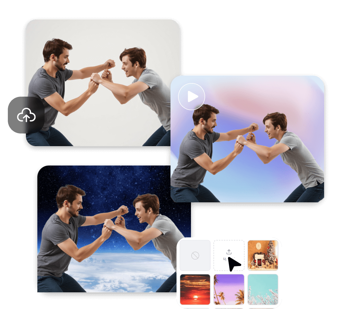 Substituir o fundo para tornar os seus vídeos de batalha ai mais realistas no simulador de batalha ai gratuito clipfly
