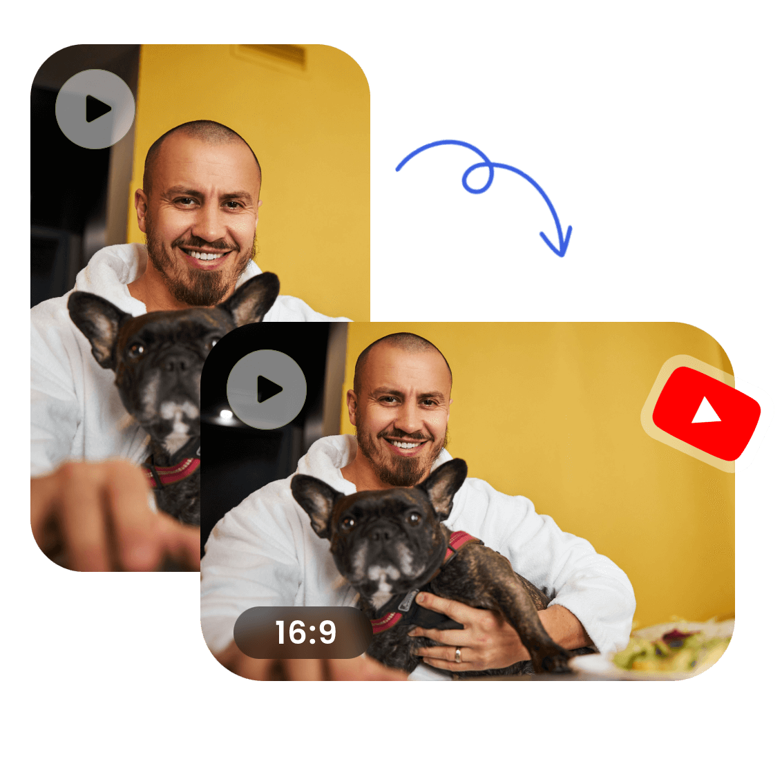Resize a video of a man to the perfect youtube size