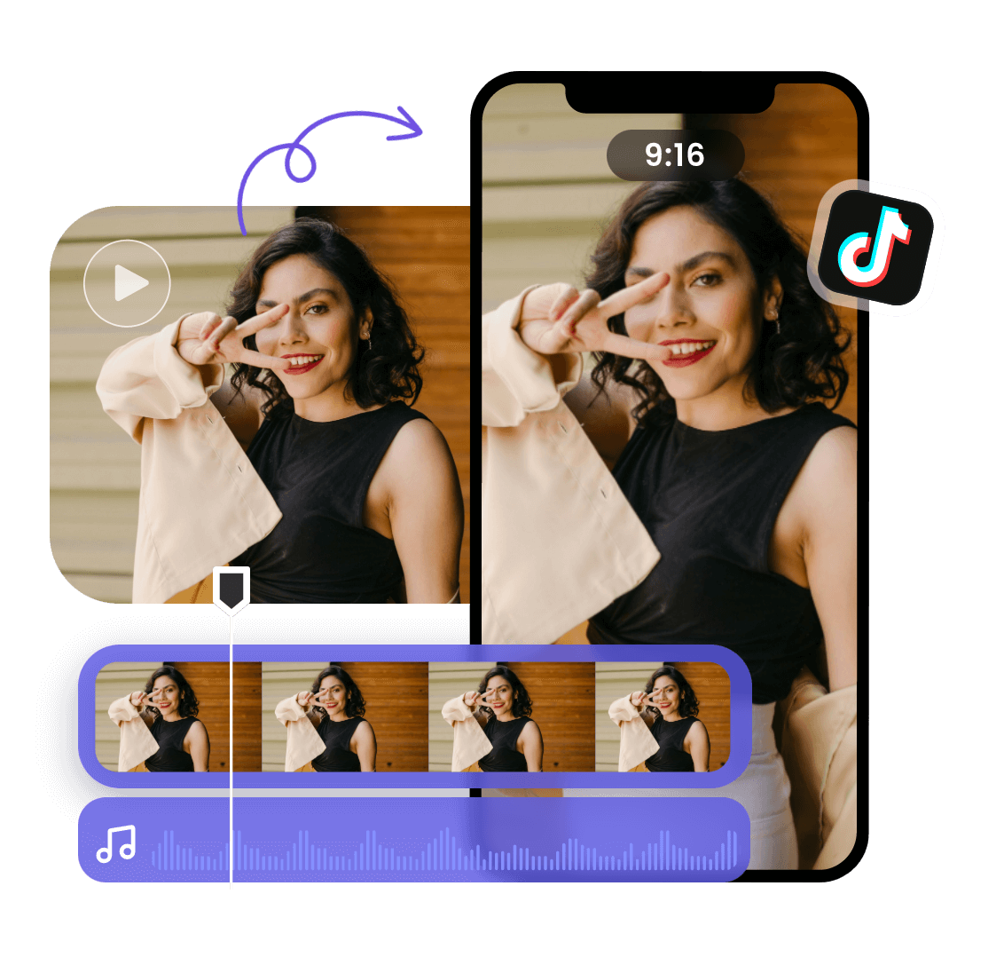 Resize your videos into a suitable size with clipfly online tools in one click