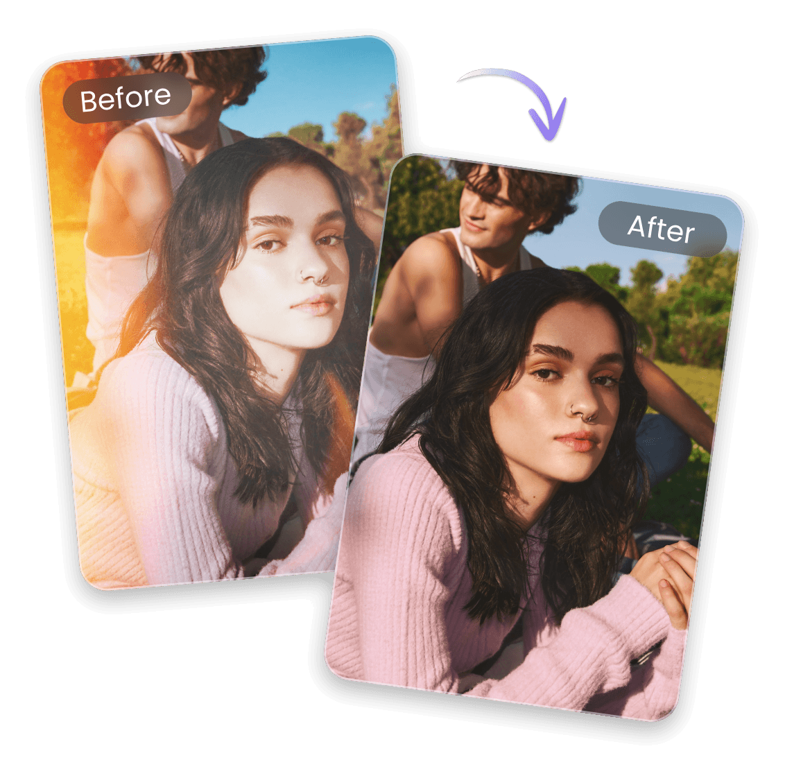 Restore natural colors with a photo filter remover