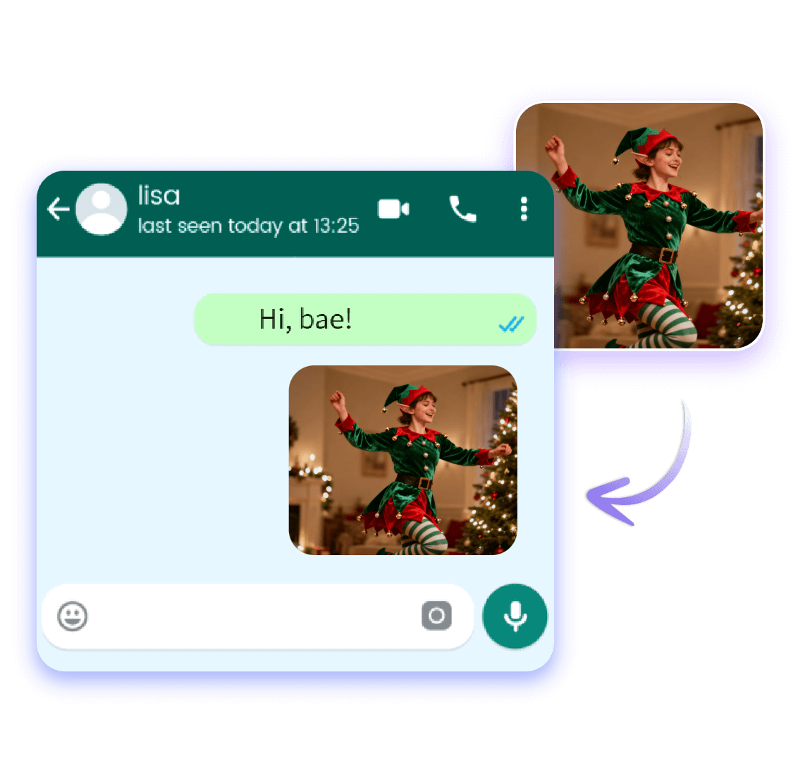 Envoyer votre vidéo de vœux de Noël animée générée par IA à vos amis comme souhait de Noël