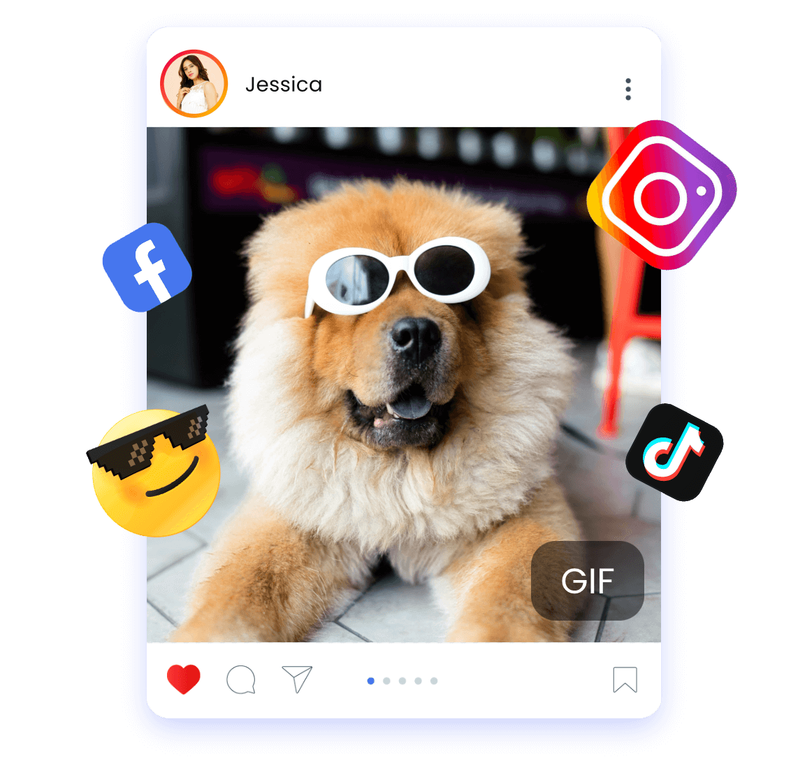 Share converted gif on different social media
