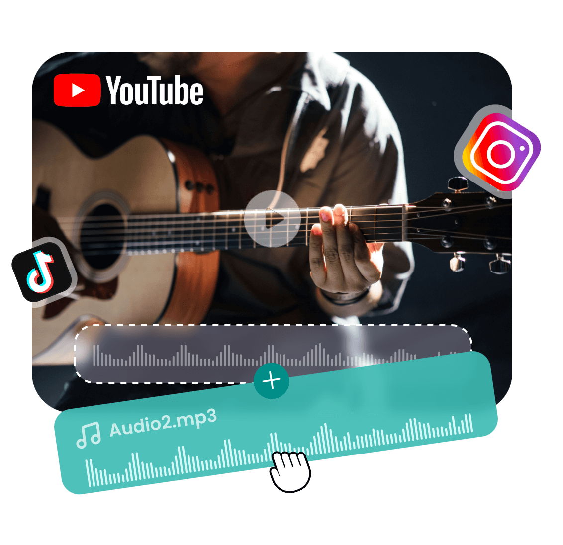 Compartilhe o áudio em várias redes sociais