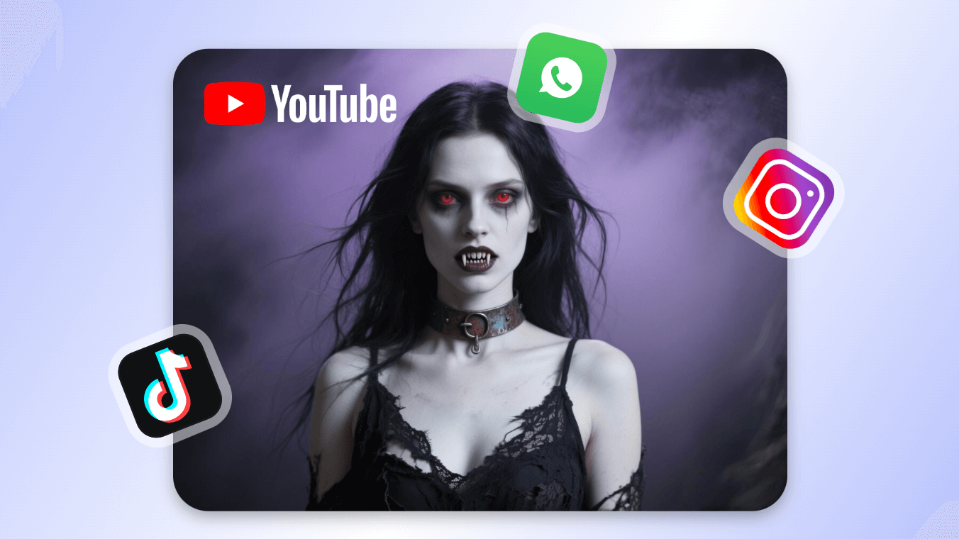 Share vampire transforms on social media