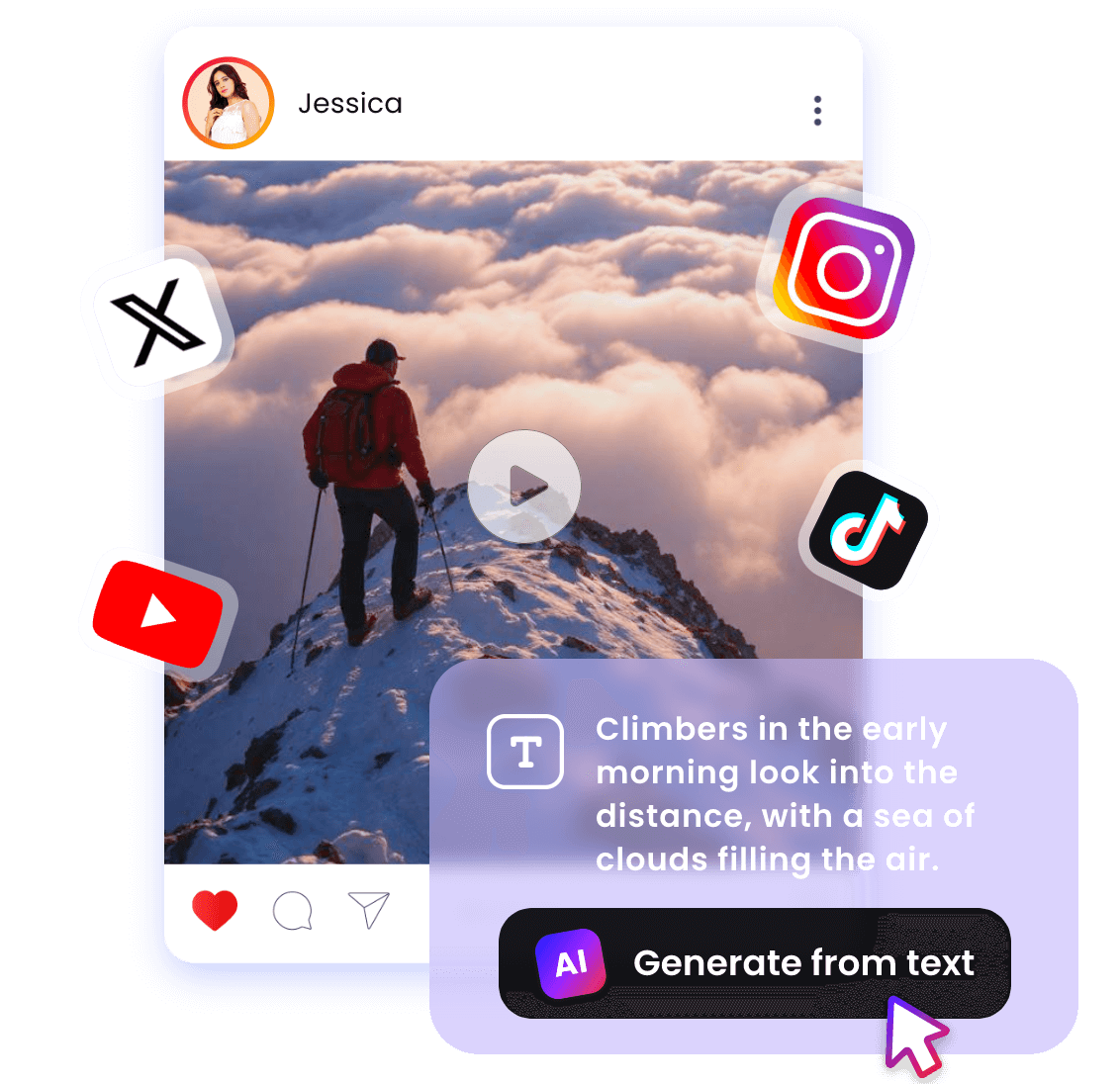 Share your ai generated videos from scripts to social media platforms