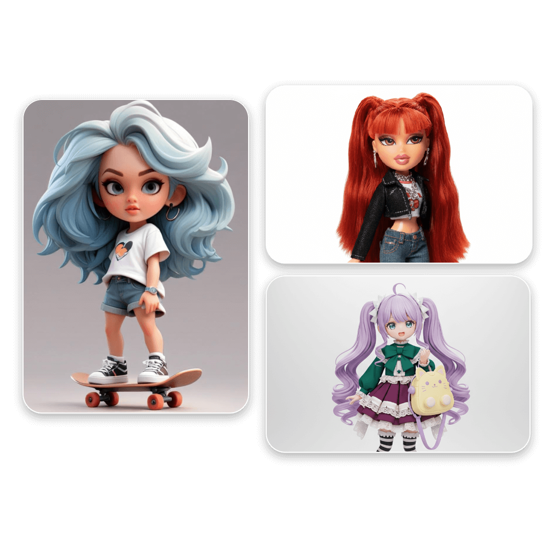 Showcase of ai dolls in multiple styles