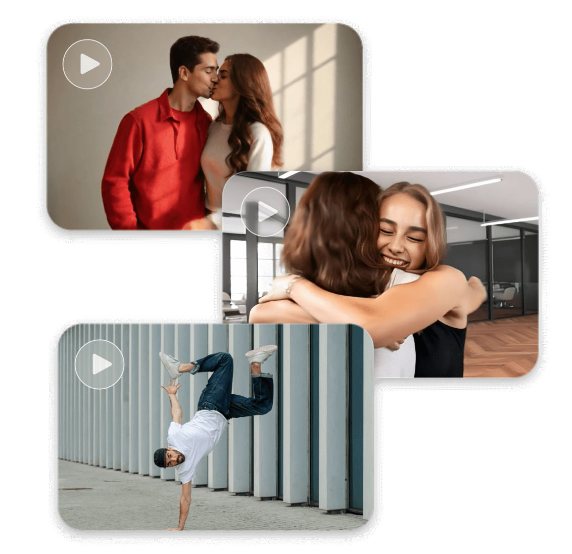 Apresentar três geradores de vídeo em movimento no clipfly