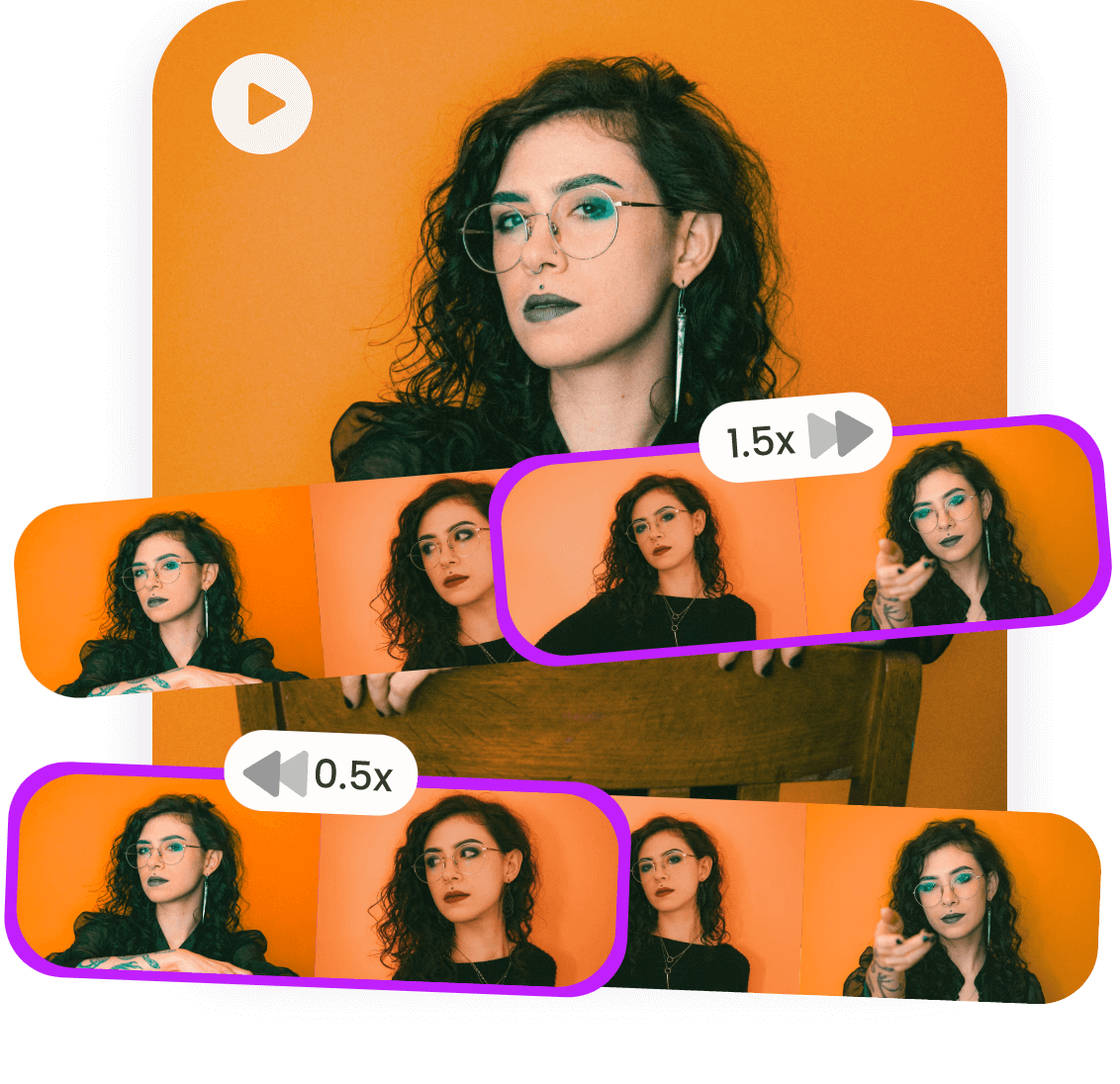 Slow down and speed up parts of a video with clipfly video speed changer