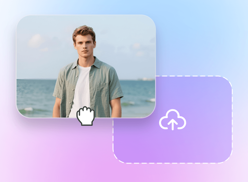 Step one upload a photo of a man on clipfly