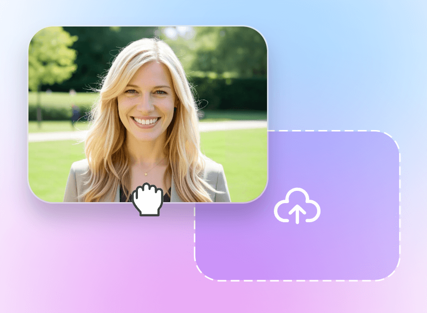 Step one upload a picture of a young woman with blonde hair