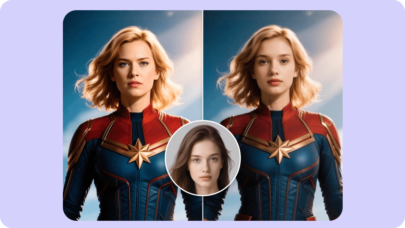 Troque o rosto para fazer cosplay de personagem de filme