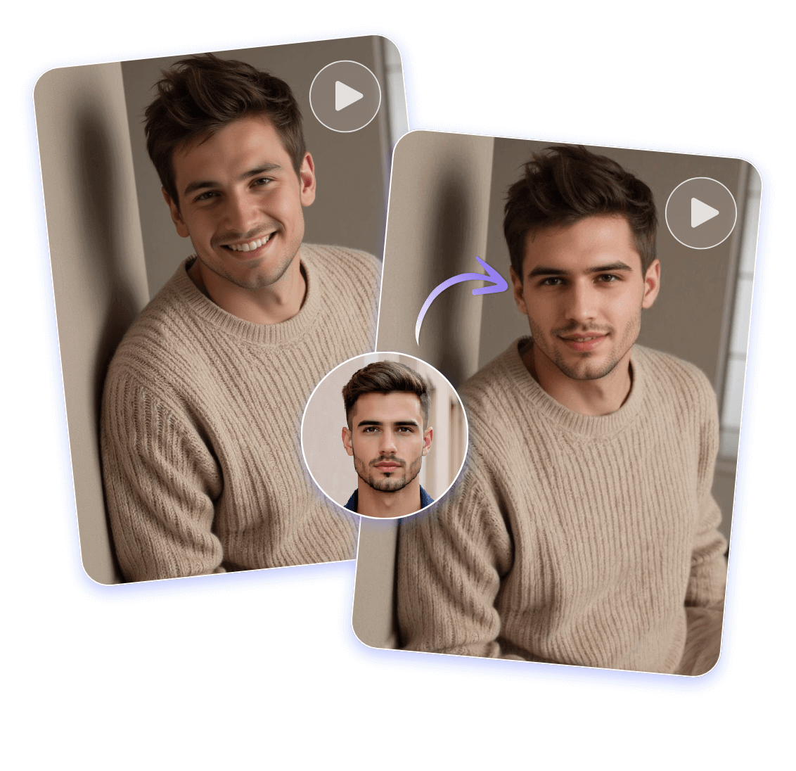 Swap the body of one handsome man with another man