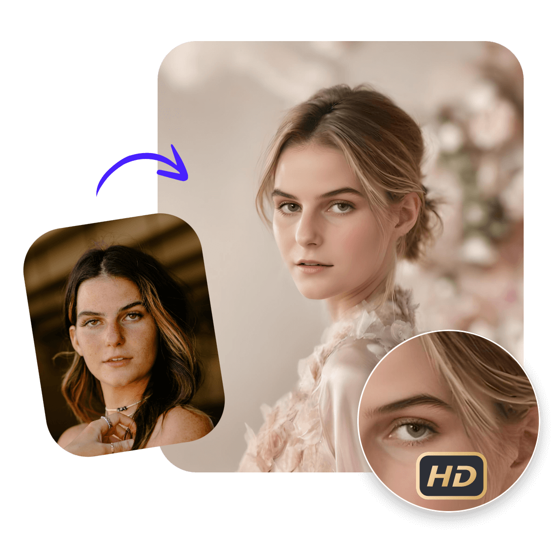 Troque o rosto da garota com foco nos detalhes