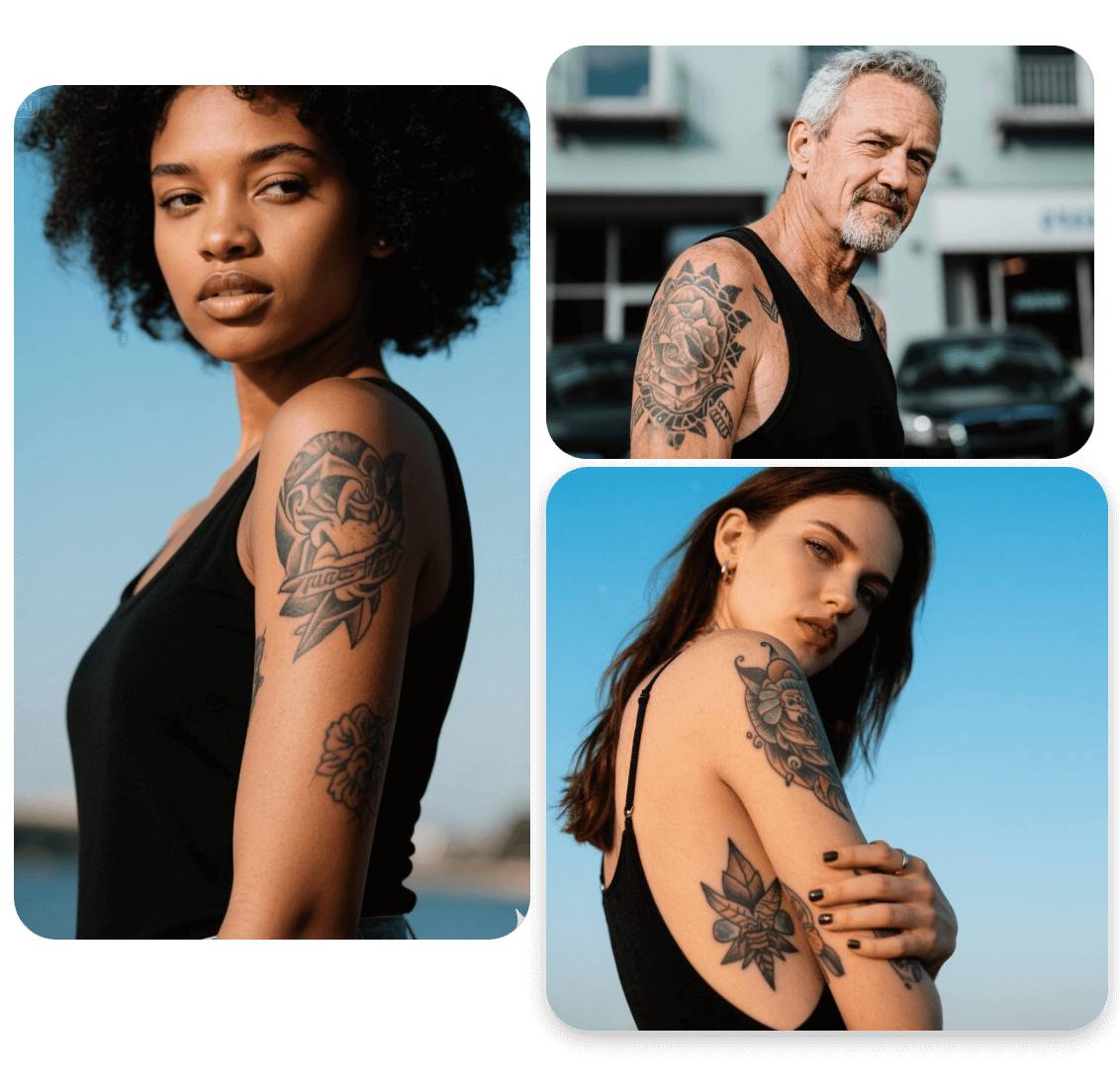 O gerador de tatuagens é adequado para diferentes idades e raças