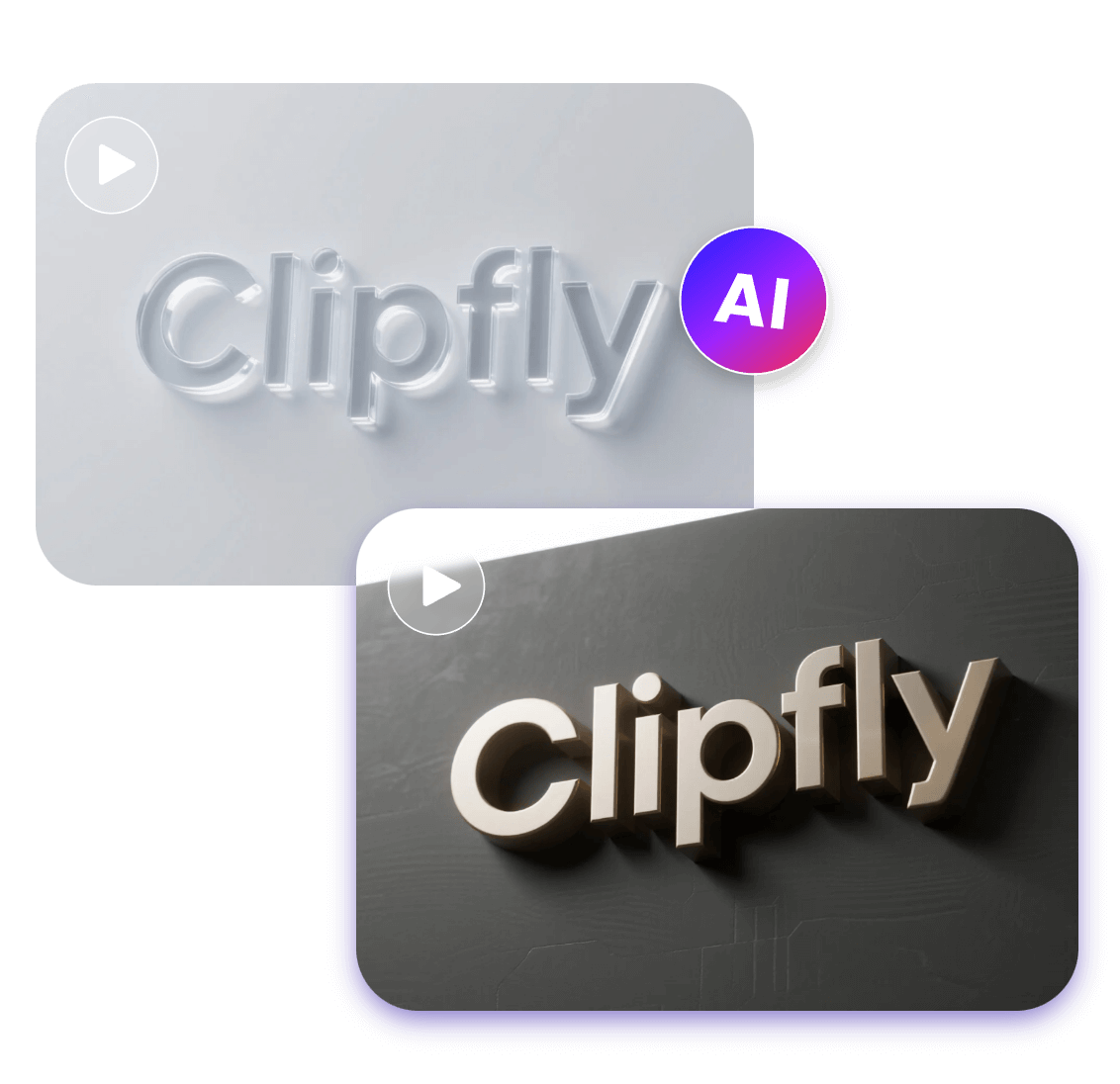The business style logo animation of clipfly in black and white