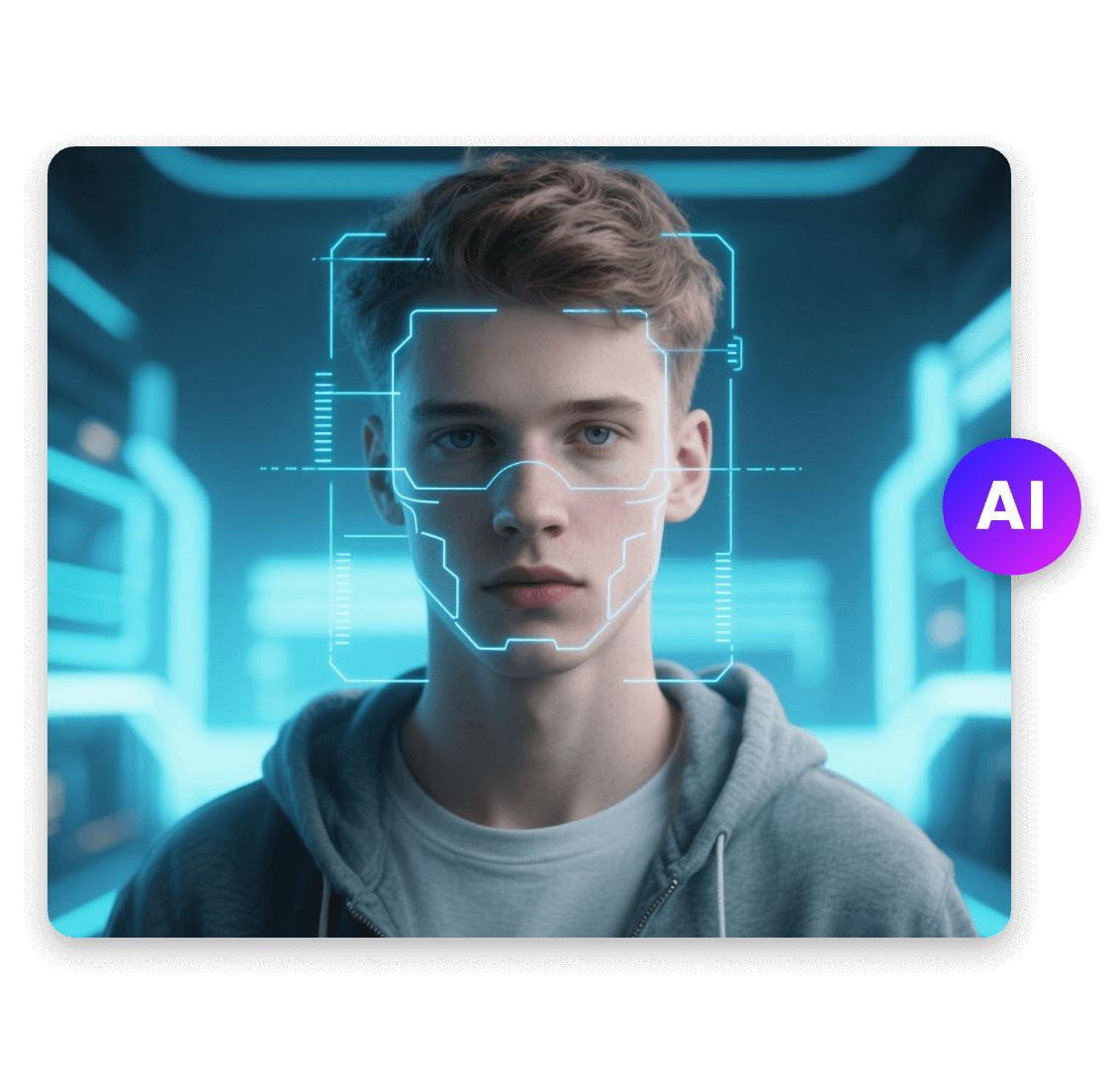 The face symmetry test of clipfly is an artifical intelligence tool that analyzes your facial features like eyebrows eyes and chin and your left and right sides of face