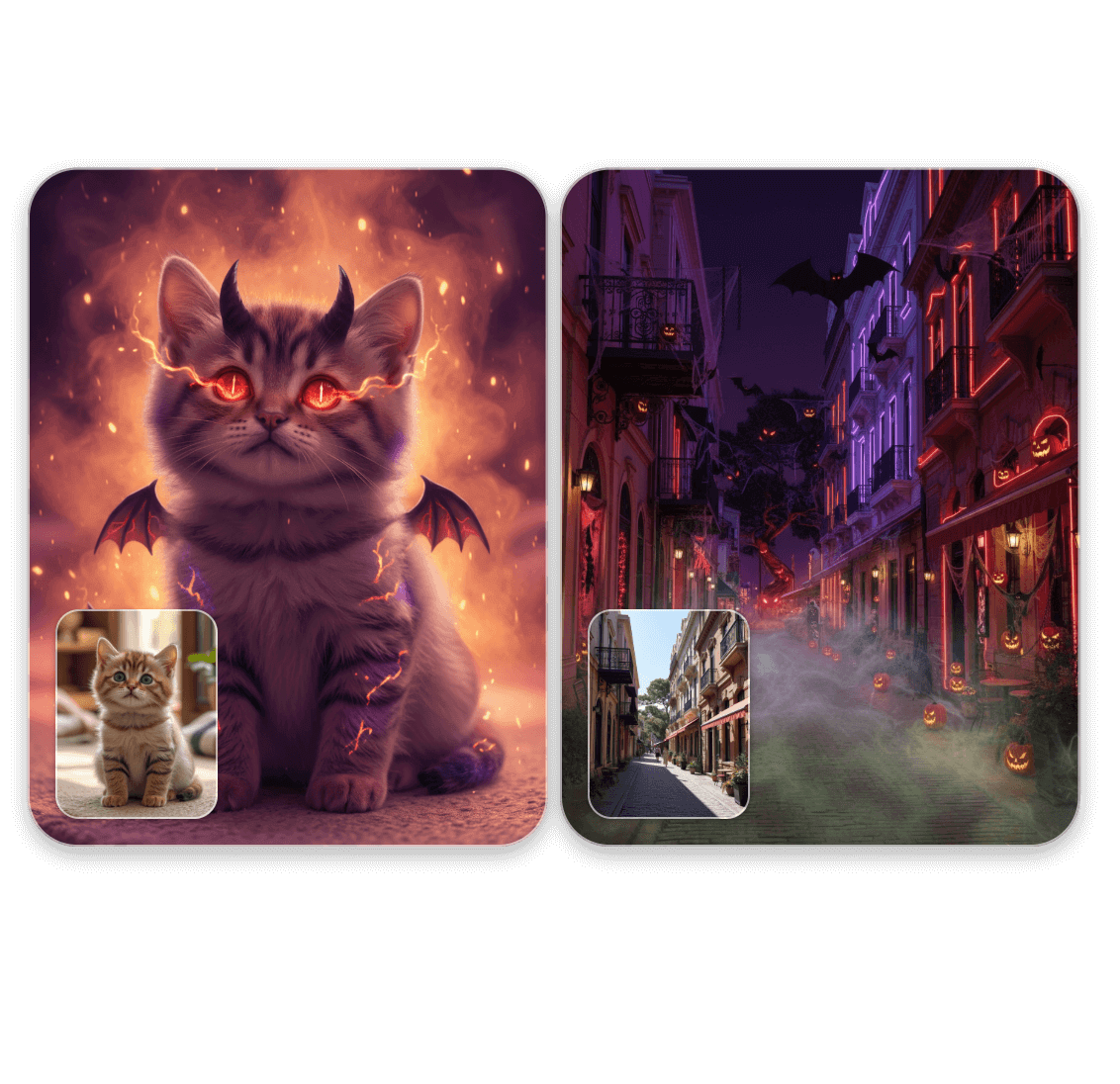 2種類の画像を悪魔アート画像に変換