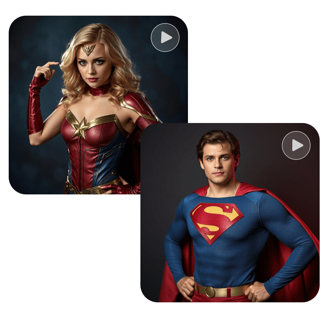 Transform your photos to captain marvel or superman instantly with clipfly ai cosplay generator