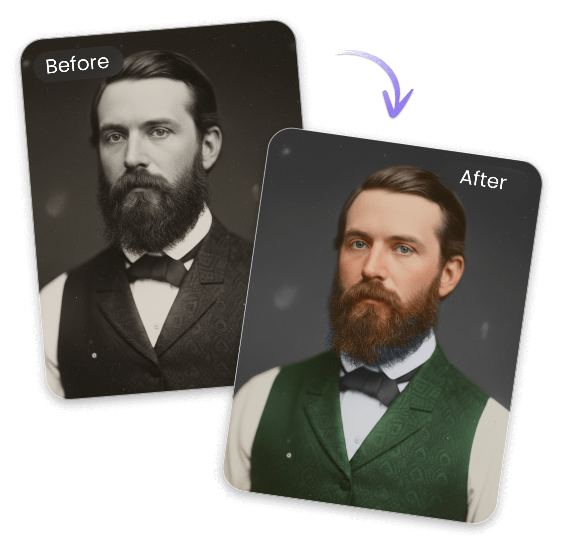 Turn a black and white portrait of a man into color