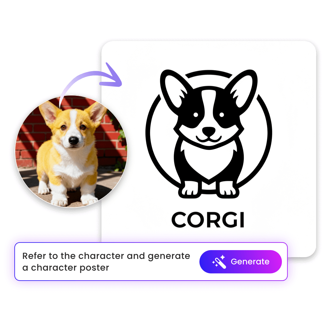 Turn a dog picture into a logo