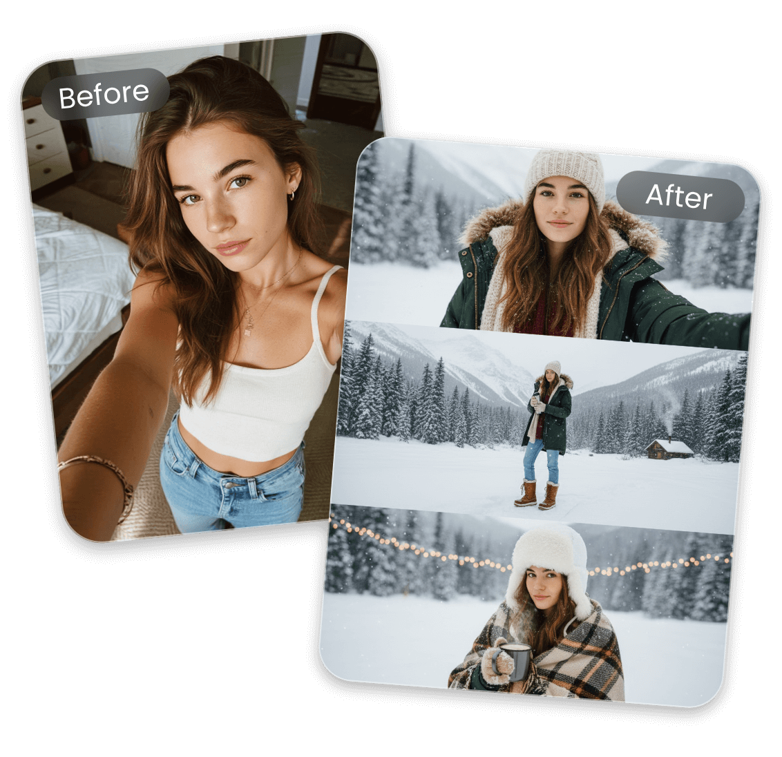 無料雪加工アプリで話題のAI雪トレンドに参加