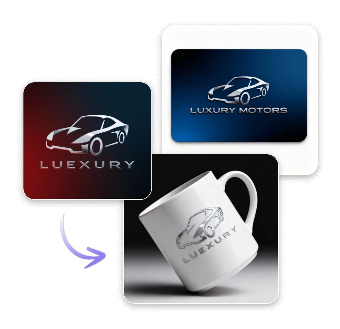 Turn a logo into business card and mug mockup